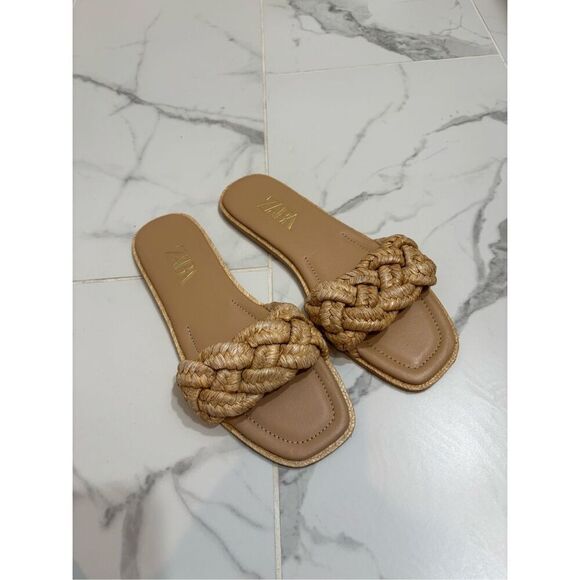 Zara raffia woven flats - Picture 2 of 5